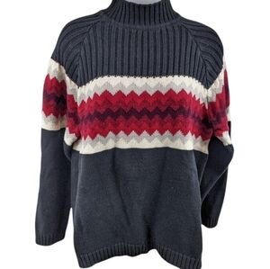 Liz Claiborne Retro Fair Isles Mock Neck Sweater Sz L